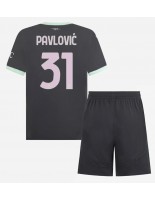 AC Milan Strahinja Pavlovic #31 Kolmaspaita Lasten 2024-25 Lyhythihainen (+ shortsit)